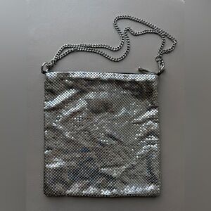 Zara silver chain mail pouch handbag